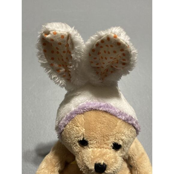 Ty Beanie Baby - SPRINGSTON the Bear w/ Orange Polka Dot Easter Bunny Ears - Picture 2 of 6